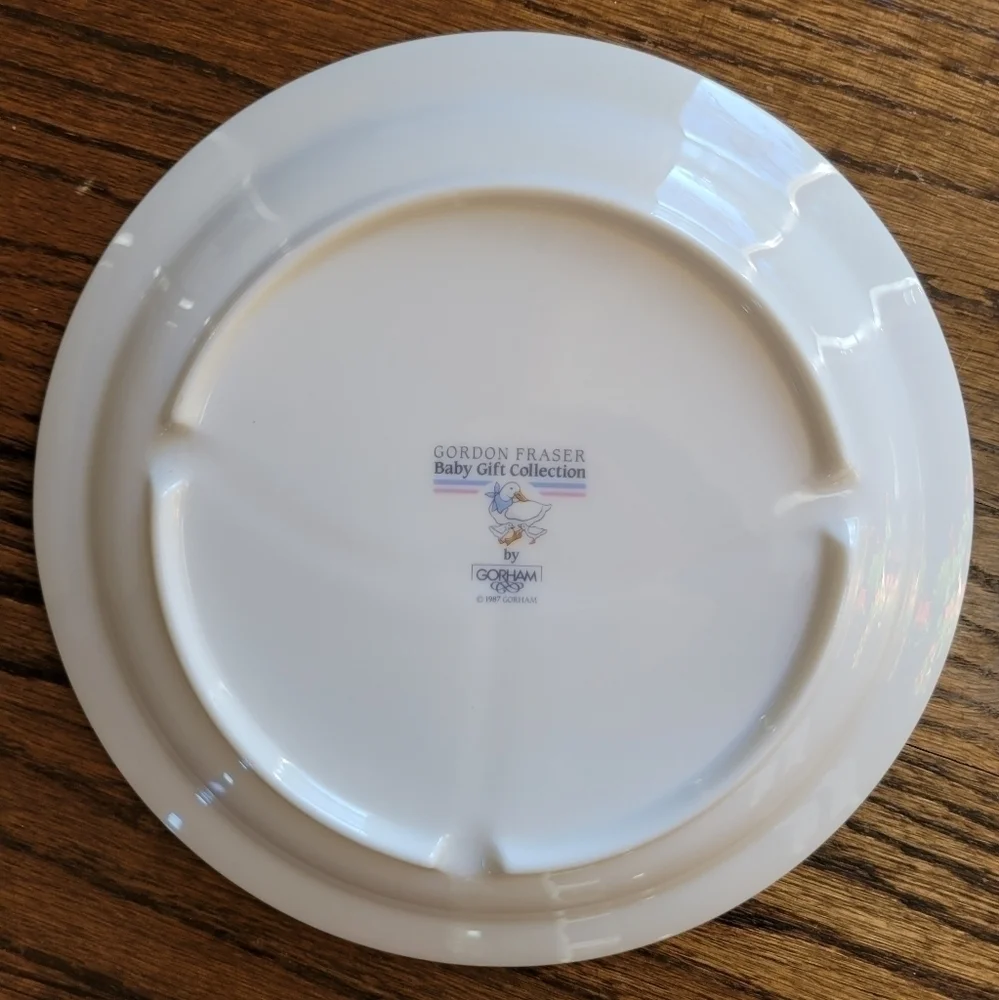 Gorham Baby Plate Toddler Divided Dish China Blue & Pink Gordon Fraser Vintage
